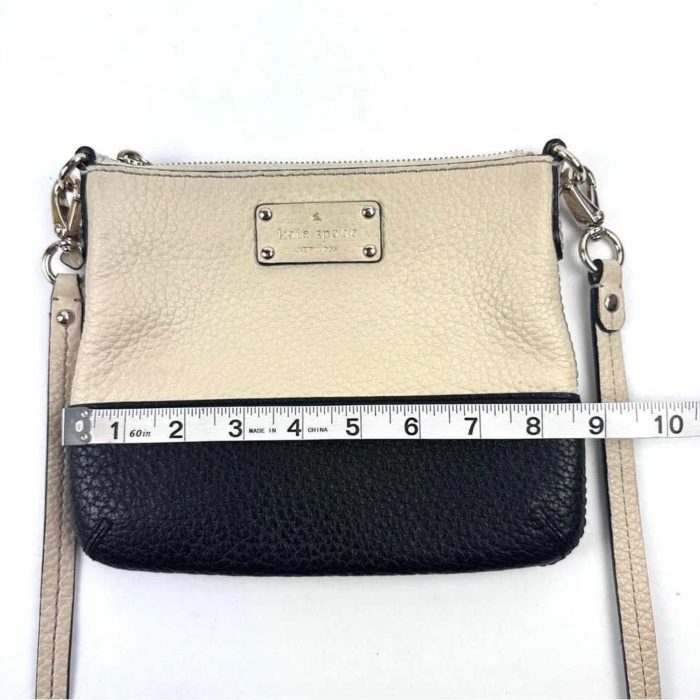 Kate Spade New York Grove Park Crossbody Bag Black Tan Leather‎ Handbag